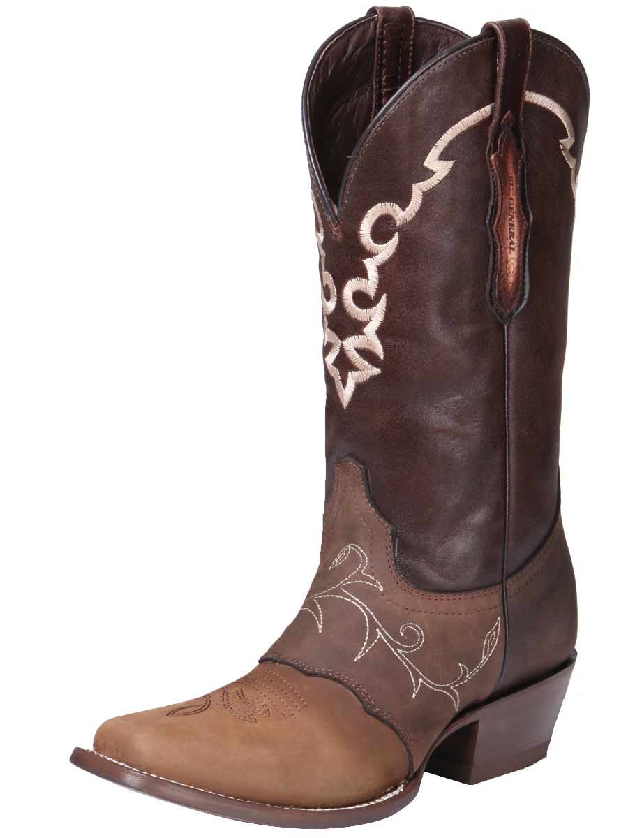 Botas Rodeo Clasicas Piel Genuina Para Mujer 'El General' *CAMEL-34510* - BELLEZA'S - Botas Para Damas - 34510