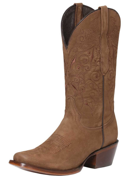 Botas Rodeo Clasicas Piel Nobuck Para Mujer 'El General' *CAMEL-122488* - BELLEZA'S - Botas Para Damas - 122488