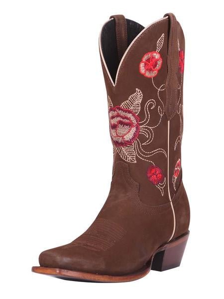 Botas Rodeo Clasicas Piel Nobuck Para Mujer 'El General' *CAMEL-41784* - BELLEZA'S - Botas Para Damas - 41784