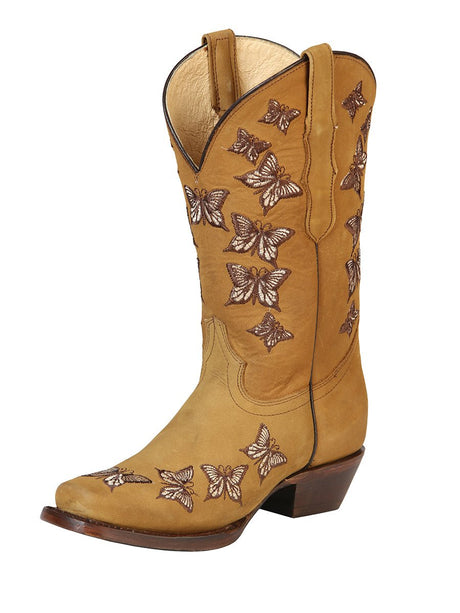 Botas Rodeo Clasicas Piel Nobuck Para Mujer 'El General' *HONEY-51222* - BELLEZA'S - Botas Rodeo Clasicas Piel Nobuck Para Mujer 'El General' *HONEY-51222* - Botas Para Damas - 51222