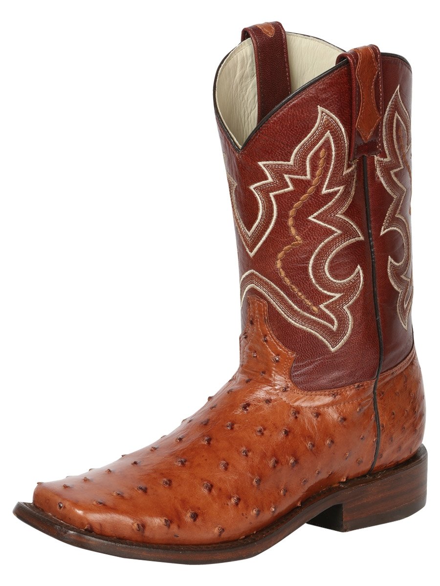 Botas Rodeo Exoticas Avestruz 'El Señor de Los Cielos' *BRANDY-43171* - BELLEZA'S - Botas Para Hombres - 43171