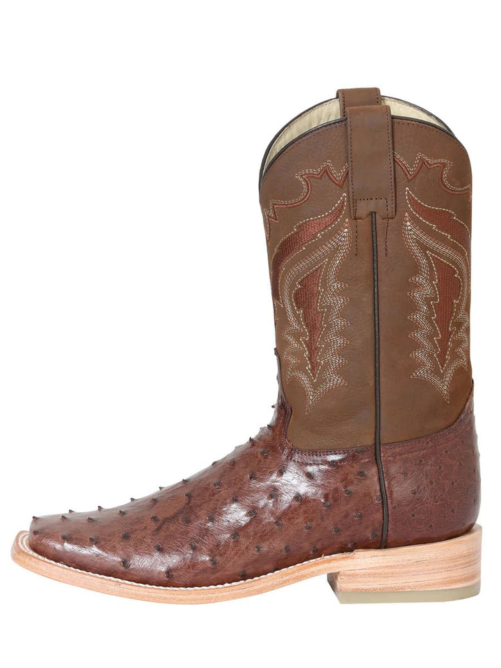 Botas Rodeo Exoticas Avestruz para Hombre '100 años' KANGO *TABACO-42150* - BELLEZA'S