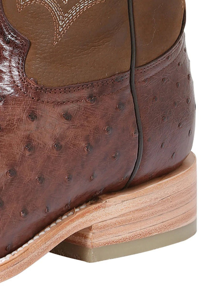 Botas Rodeo Exoticas Avestruz para Hombre '100 años' KANGO *TABACO-42150* - BELLEZA'S