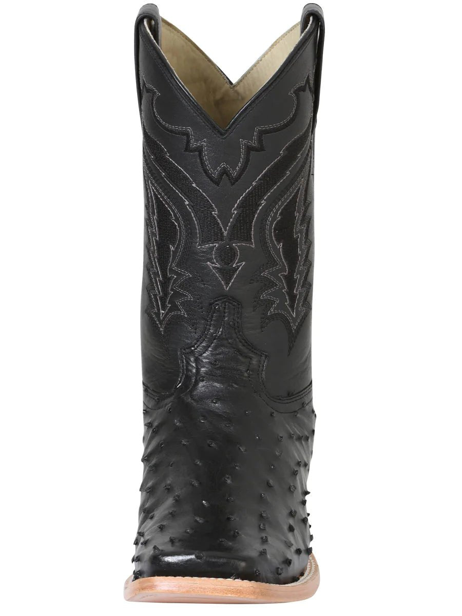 Botas Rodeo Exoticas Avestruz para Hombre '100 años' *NEGRO-42153* - BELLEZA'S - Botas Exoticas - 42153