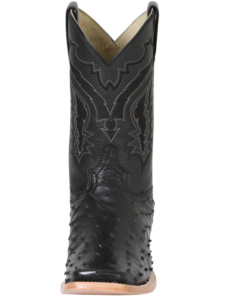 Botas Rodeo Exoticas Avestruz para Hombre '100 años' *NEGRO-42153* - BELLEZA'S - Botas Exoticas - 42153