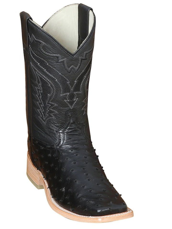 Botas Rodeo Exoticas Avestruz para Hombre '100 años' *NEGRO-42153* - BELLEZA'S - Botas Exoticas - 42153