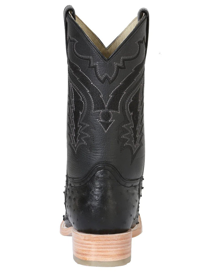 Botas Rodeo Exoticas Avestruz para Hombre '100 años' *NEGRO-42153* - BELLEZA'S - Botas Exoticas - 42153