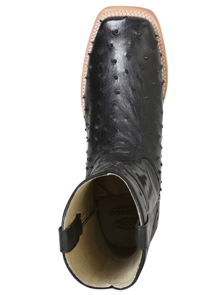 Botas Rodeo Exoticas Avestruz para Hombre '100 años' *NEGRO-42153* - BELLEZA'S - Botas Exoticas - 42153