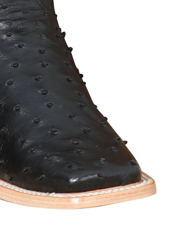 Botas Rodeo Exoticas Avestruz para Hombre '100 años' *NEGRO-42153* - BELLEZA'S - Botas Exoticas - 42153