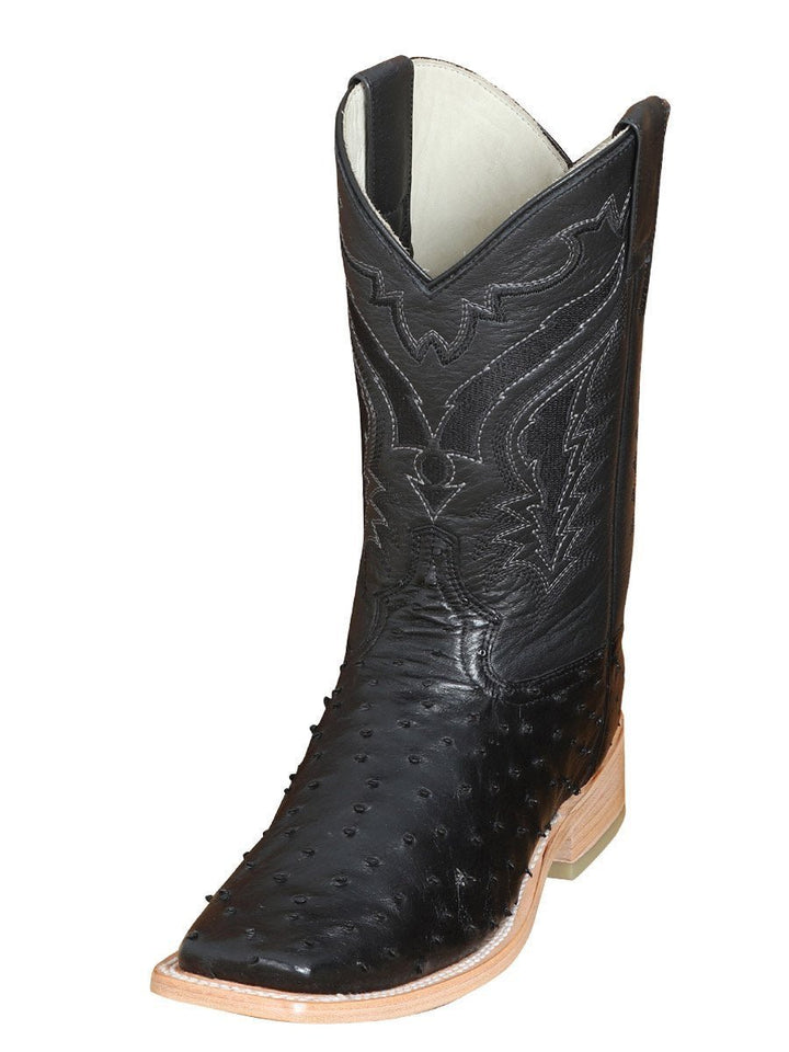 Botas Rodeo Exoticas Avestruz para Hombre '100 años' *NEGRO-42153* - BELLEZA'S - Botas Exoticas - 42153
