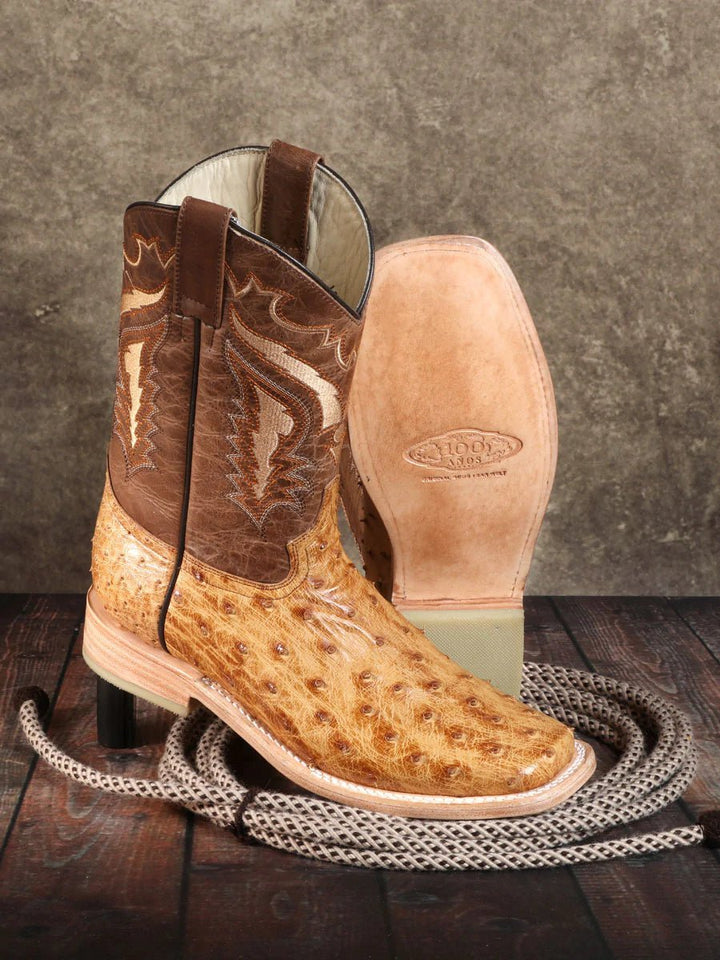 Botas Rodeo Exoticas Avestruz para Hombre '100 Años' *UMBER-42151* - BELLEZA'S - Botas Exoticas - 42151
