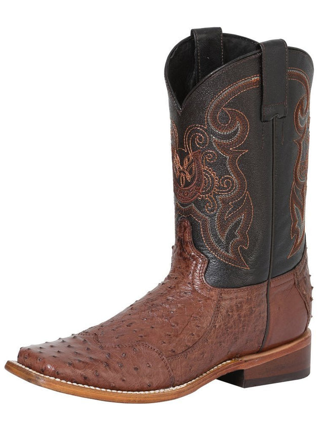 Botas Rodeo Exoticas Cuello Avestruz Para Hombre '100 Años' *CAFE-42798* - BELLEZA'S - Botas Para Hombres - 42798