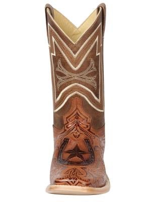 Botas Rodeo Piel Cincelada para Hombre 'El General' COGNAC-51075 - BELLEZA'S - - 51075