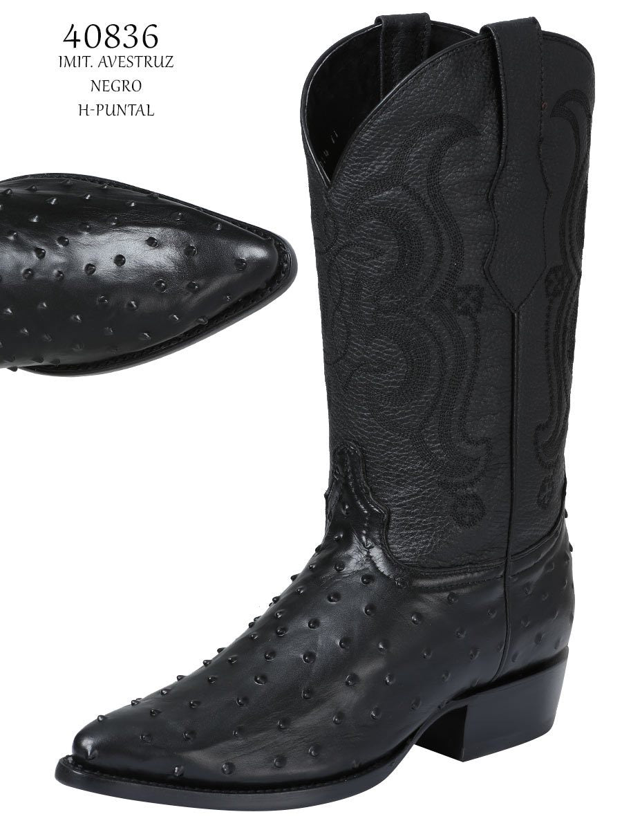 Botas Vaqueras, A-vestruz Imit 'El Senor De Los Cielos' *NEGRO-40836* - BELLEZA'S - Bota Para Hombre - 40836