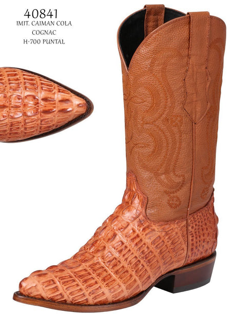 Botas Vaqueras Caiman Cola Imit 'El Señor De Los Cielos' *COGNAC-40841* - BELLEZA'S - Botas Para Hombres - 40841