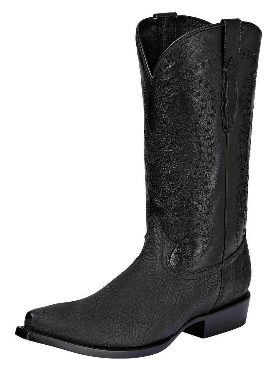 Botas Vaqueras Clasicas Cuello De Toro para Hombre 'El General' NEGRO-40809* - BELLEZA'S - Bota Para Hombre - 40809