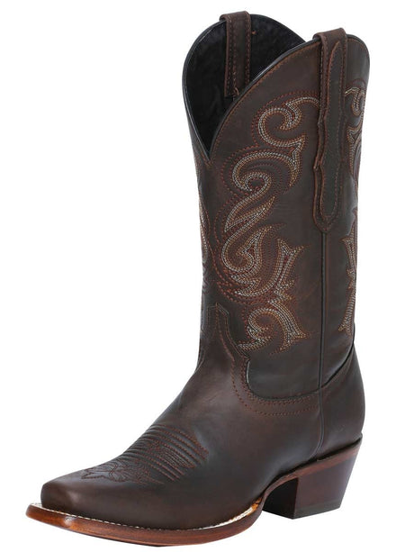 Botas Vaqueras Clasicas Piel Genuina Para Mujer 'El General' *CHOCO-40661* - BELLEZA'S