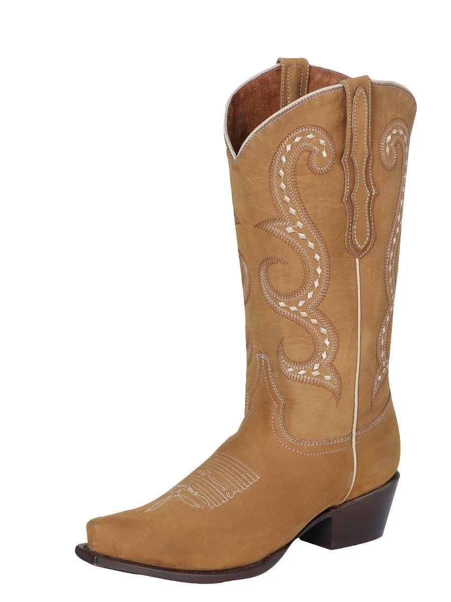 Botas Vaqueras Clasicas Piel Genuina Para Mujer 'El General' *ORIX-42196* - BELLEZA'S - Botas Para Damas - 42196