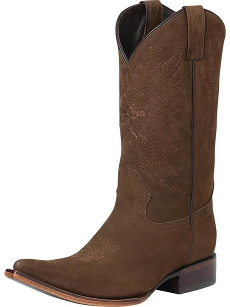 Botas Vaqueras Clasicas Piel Nobuck para Hombre 'El General' *CANELA-122468* - BELLEZA'S - Bota Para Hombre - 122468