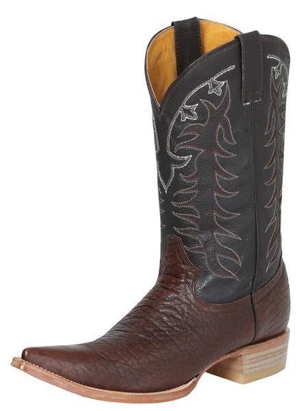 Botas Vaqueras Cuello De Toro Imit para Hombre 'El Señor De Los Cielos' *CAFE-41465* - BELLEZA'S - Bota Para Hombre - 41465