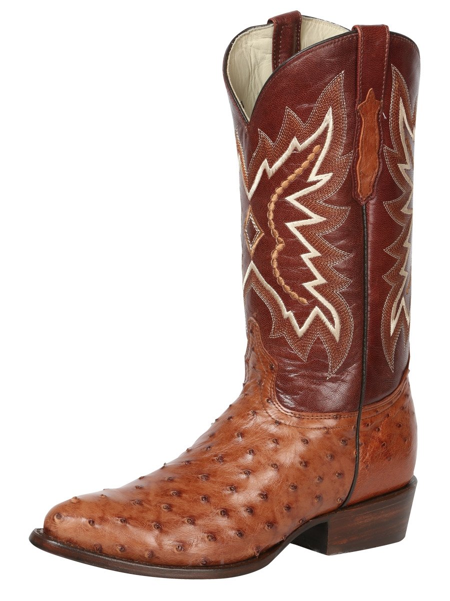 Botas Vaqueras Exoticas Avestruz 'El Señor de Los Cielos' BRANDY-43167 - BELLEZA'S - Botas Exoticas - 43167