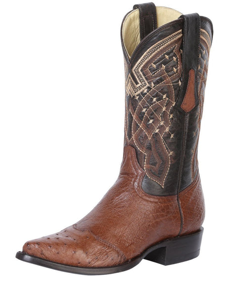 Botas Vaqueras Exoticas Avestruz para Hombre 'Centenario' CAFE-124464 - BELLEZA'S - Bota Para Hombre - 124464