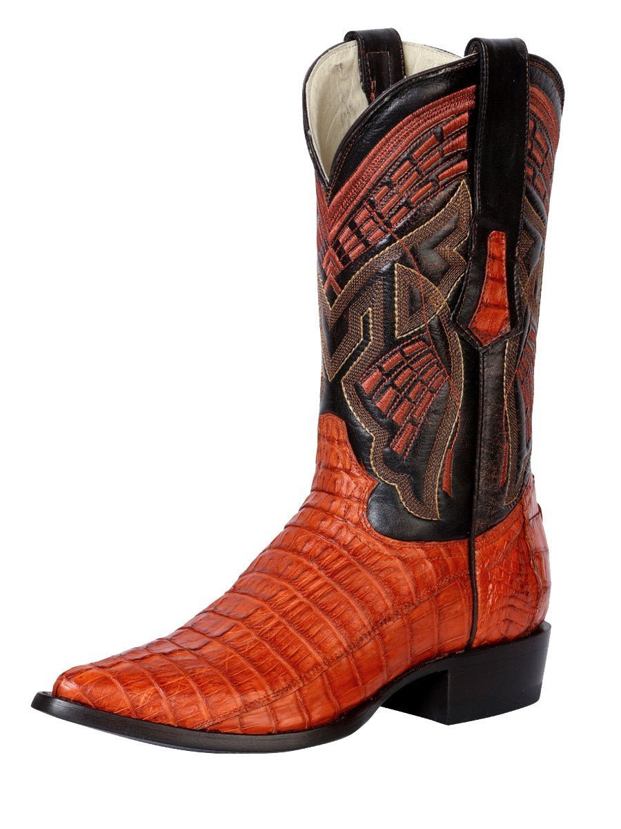 Botas Vaqueras Exoticas Caiman Cola para Hombre 'Centenario' *COGNAC-124463* - BELLEZA'S - Bota Para Hombre - 124463
