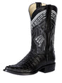 Botas Vaqueras Exoticas Caiman Cola para Hombre 'Centenario' *NEGRO-124462* - BELLEZA'S - Botas Exoticas - 124462