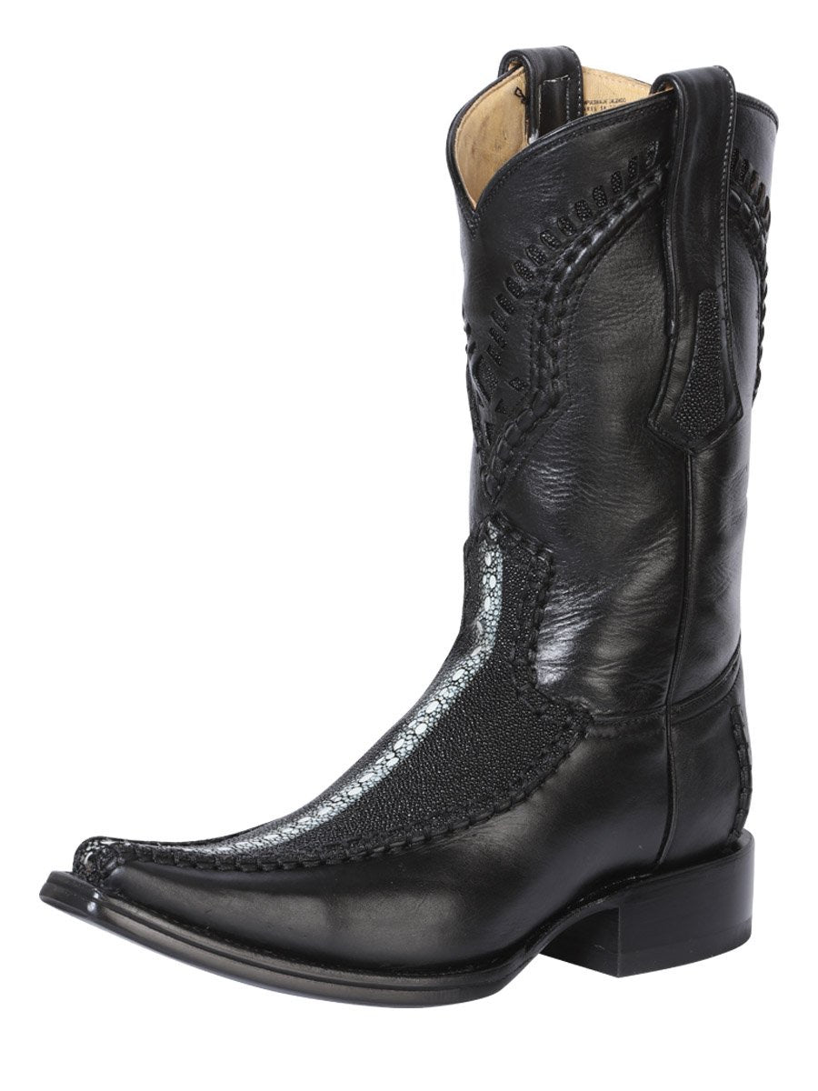 Botas Vaqueras Exoticas Mantarraya Para Hombre 'Centenario' *NEGRO-124429* - BELLEZA'S - Botas Exoticas - 124429