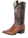 Botas Vaqueras Exoticas Originales Avestruz Para Hombre 'Centenario' *CAFE-124469* - BELLEZA'S - Botas Para Hombres - 124469