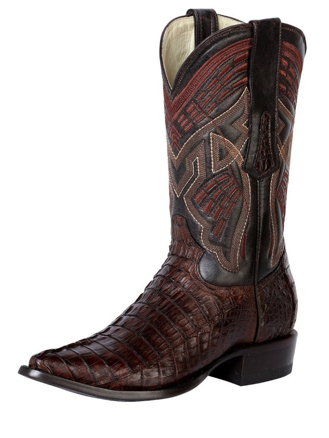 Botas Vaqueras Exoticas Originales Caiman Cola para Hombre 'Centenario' *CAFE-124466* - BELLEZA'S