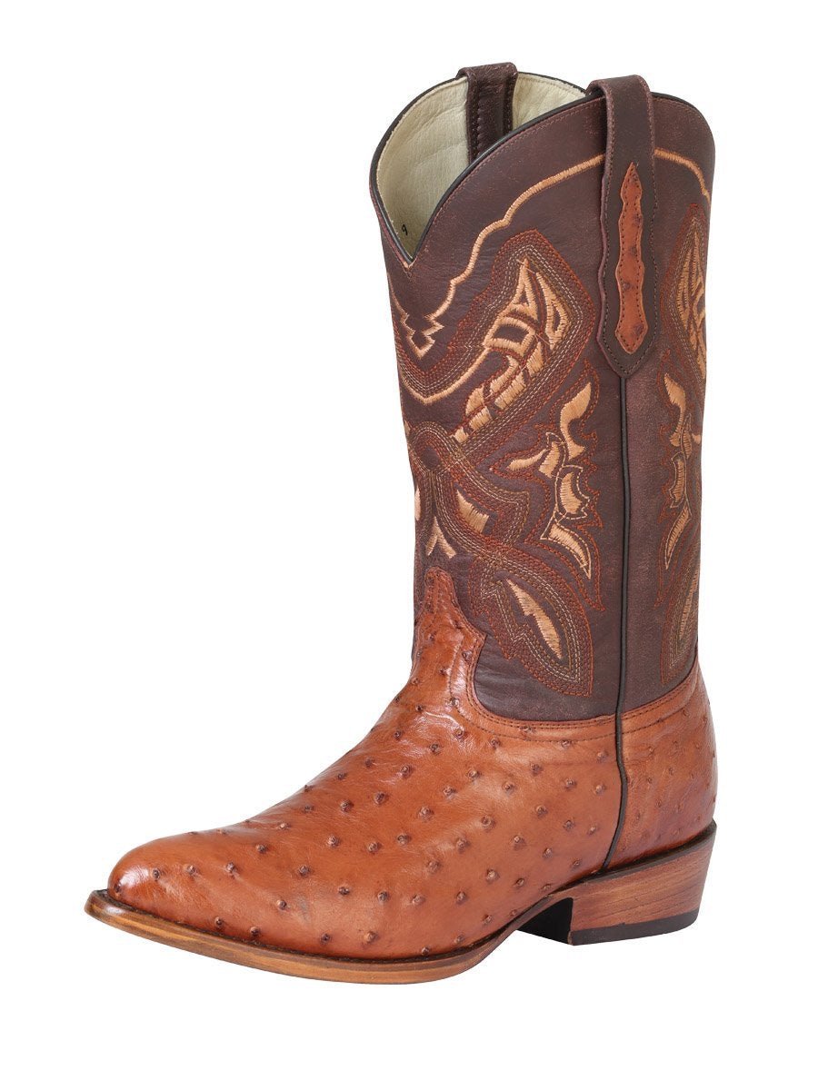 Botas Vaqueras Exoticas Originales de Avestruz para Hombre '100 Años' *BRANDY-42635* - BELLEZA'S