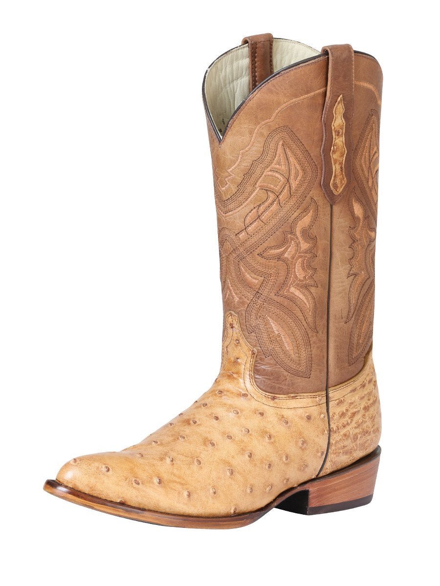 Botas Vaqueras Exoticas Originales de Avestruz para Hombre '100 Años' - ID: 42636 UMBER - BELLEZA'S - - 42636