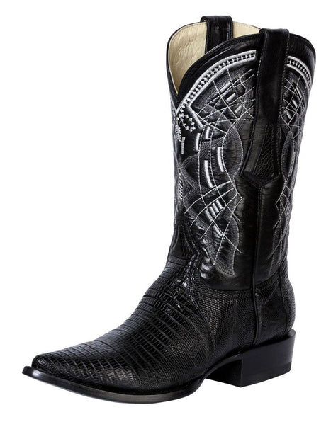 Botas Vaqueras Exoticas Originales Lizard Para Hombre 'Centenario' *NEGRO-124460* - BELLEZA'S - Bota Para Hombre - 124460