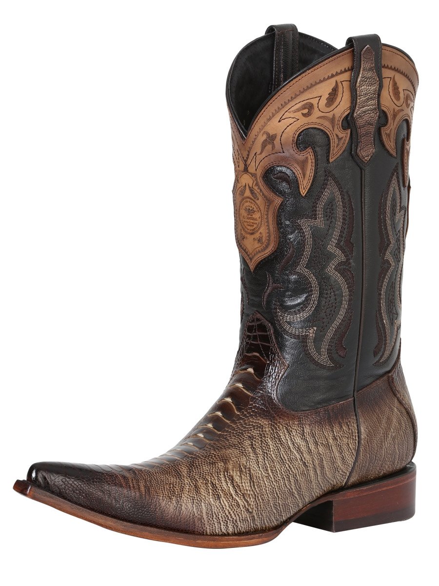 Botas Vaqueras Imit Pata De Avestruz para Hombre 'El General' *ARENA-122524* - BELLEZA'S
