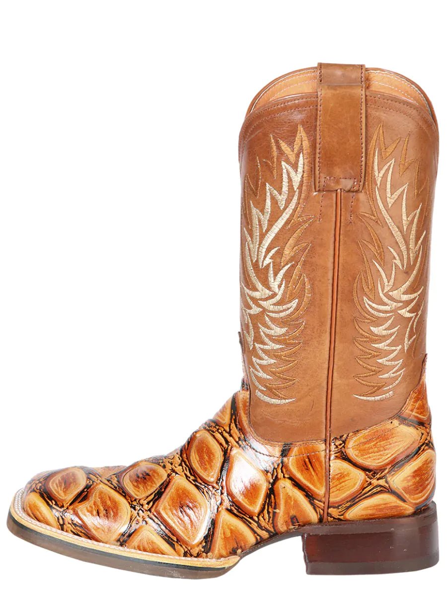Botas Vaqueras Imitacion Pez Jumbo Grabado Para Hombre 'Jar Boot's' *MADERA-126479* - BELLEZA'S