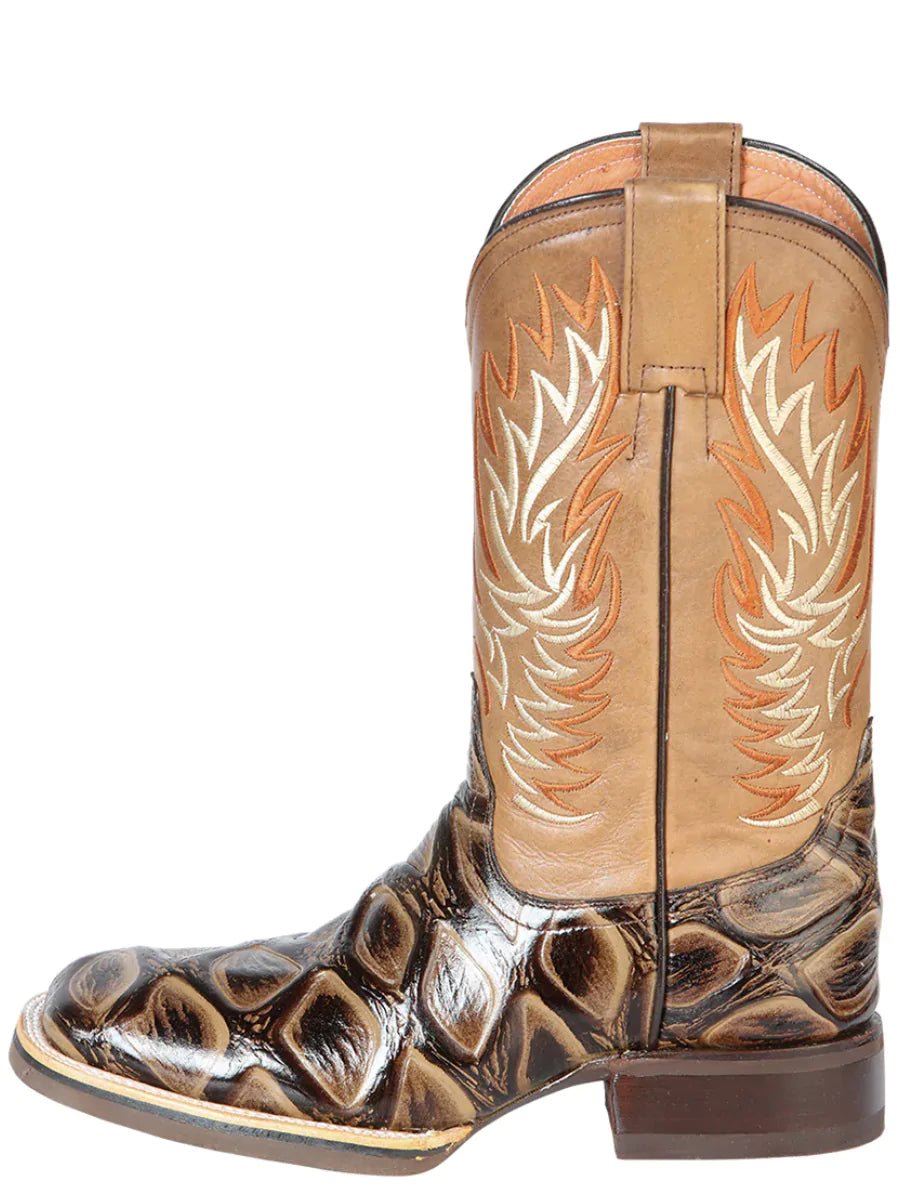 Botas Vaqueras Imitacion Pez Jumbo Grabado para Hombre 'Jar Boot's' *TABAC-126478* - BELLEZA'S - Bota Para Hombre - 126478