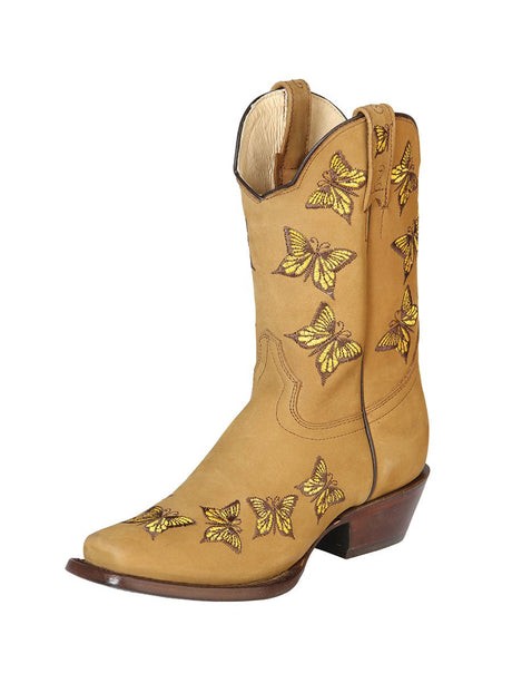 Botas Vaqueras Rodeo Bordado Mariposas Piel OlioNobuck para Mujer 'El General' *MIEL-51237* - BELLEZA'S - Botas Vaqueras Rodeo Bordado Mariposas Piel OlioNobuck para Mujer 'El General' *MIEL-51237* - Botas Para Damas - 51237 5