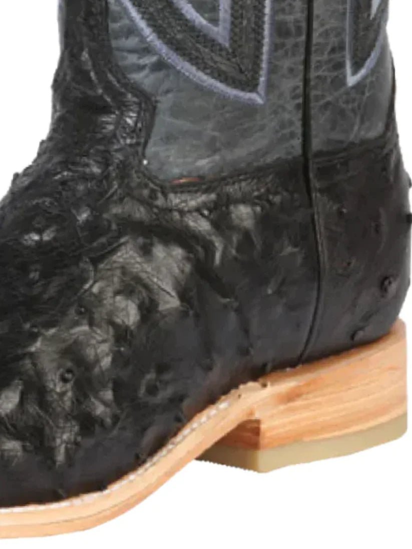 Botas Vaqueras Rodeo Exoticas Injerto Avestruz Original para Hombre 'El Señor de los Cielos' *NEGRO-51092* - BELLEZA'S - Botas Vaqueras Rodeo Exoticas Injerto Avestruz Original para Hombre 'El Señor de los Cielos' *NEGRO-51092* - Botas Exoticas - 51092