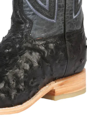 Botas Vaqueras Rodeo Exoticas Injerto Avestruz Original para Hombre 'El Señor de los Cielos' *NEGRO-51092* - BELLEZA'S - Botas Vaqueras Rodeo Exoticas Injerto Avestruz Original para Hombre 'El Señor de los Cielos' *NEGRO-51092* - Botas Exoticas - 51092