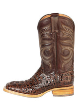 Botas Vaqueras Rodeo Imitacion Caiman Grabado Para Hombre 'Jar Boots' *COFFEE-126477* - BELLEZA'S - Bota Para Hombre - 126477