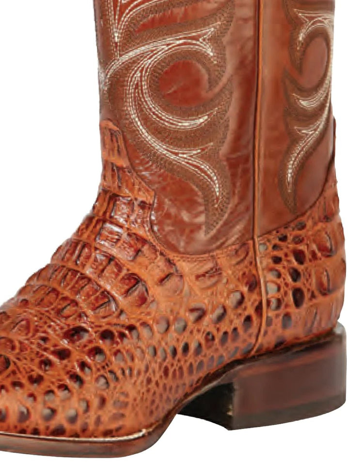Botas Vaqueras Rodeo Imitacion Caiman Grabado Para Hombre 'Jar Boots' *SHEDRON-126475* - BELLEZA'S - Bota Para Hombre - 126475