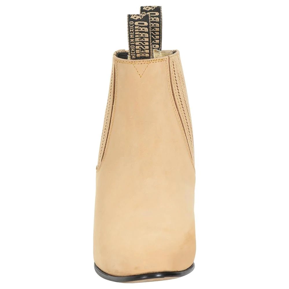 Botines Charros Clasicos Piel Nobuck para Hombre 'El Besserro' *MIEL-203* - BELLEZA'S - Botines Para Hombres - 203