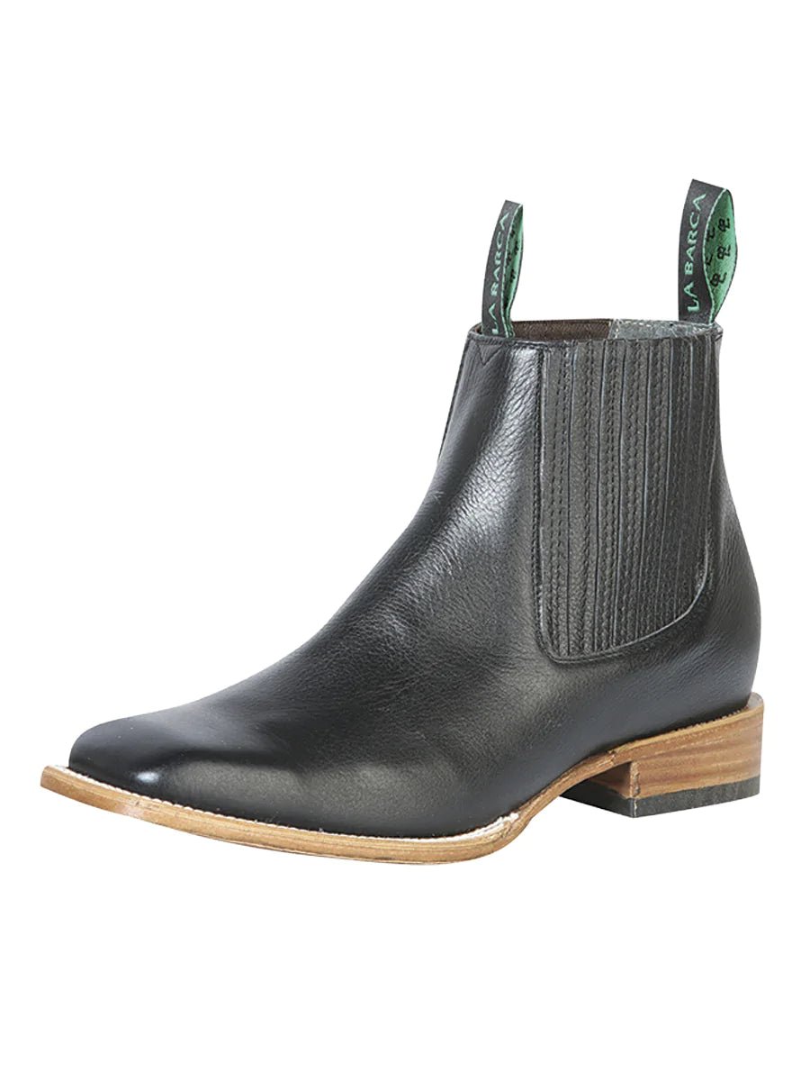 Botines Charros Rodeo Clasicos Piel Oil para Hombre 'La Barca' BLACK-126412* - BELLEZA'S - Botines Para Hombres - 126412