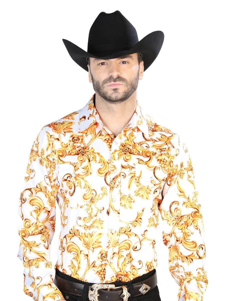 Camisa Casual De Hombre El Señor De Los Cielos Gold/White-44060 - BELLEZA'S - Camisa Casual De Hombre El Señor De Los Cielos Gold/White-44060 - BELLEZA'S - Camisas y tops - 44060