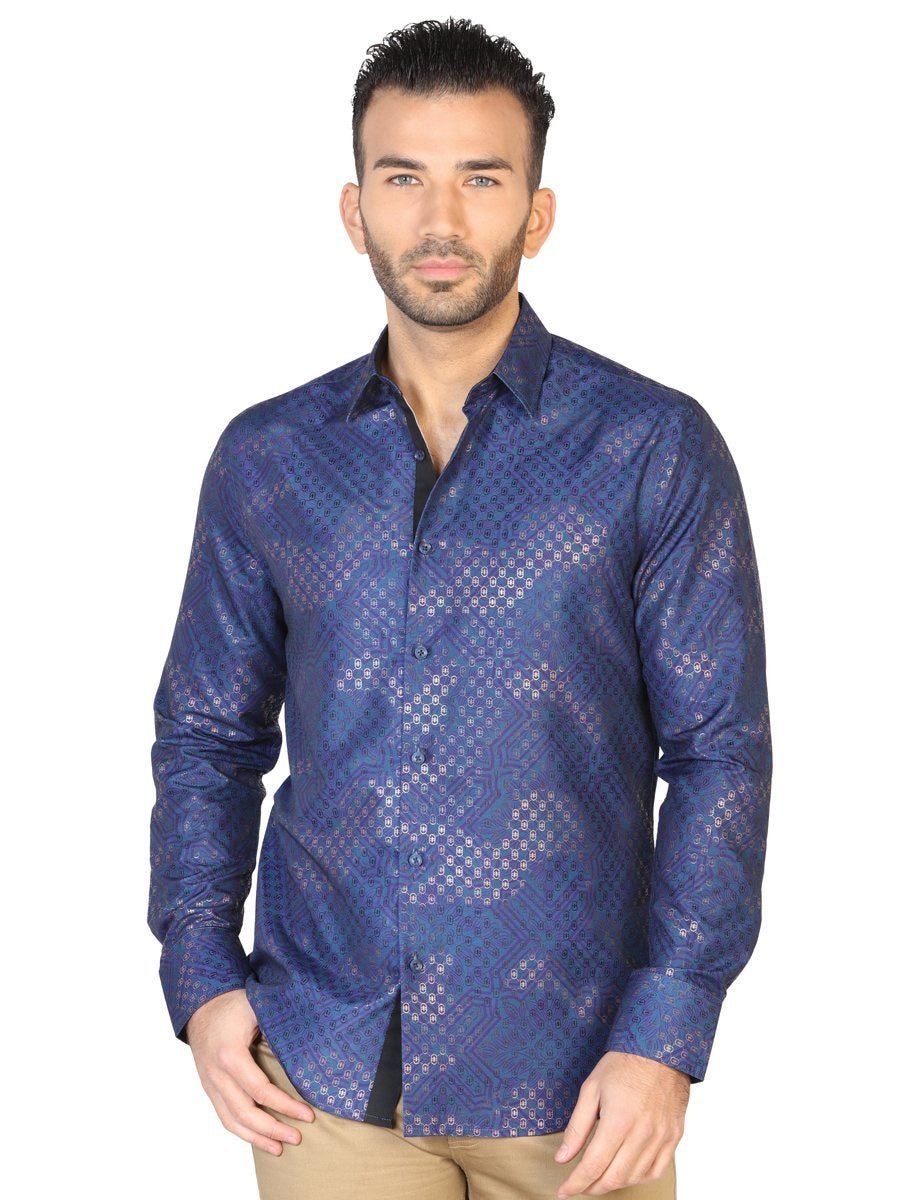 Camisa Casual Manga Larga para Hombre, 100% Modal 'El General' * - ID: 43115 AZUL - BELLEZA'S - Camisa Casual Manga Larga para Hombre, 100% Modal 'El General' * - ID: 43115 AZUL - BELLEZA'S - 43115