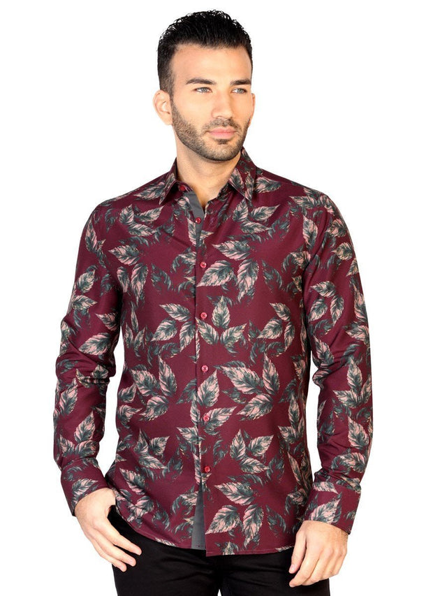 Camisa Casual Manga Larga para Hombre, 100% Modal 'El General' * - ID: 43128 VINO - BELLEZA'S - Camisa Casual Manga Larga para Hombre, 100% Modal 'El General' * - ID: 43128 VINO - BELLEZA'S - 43128