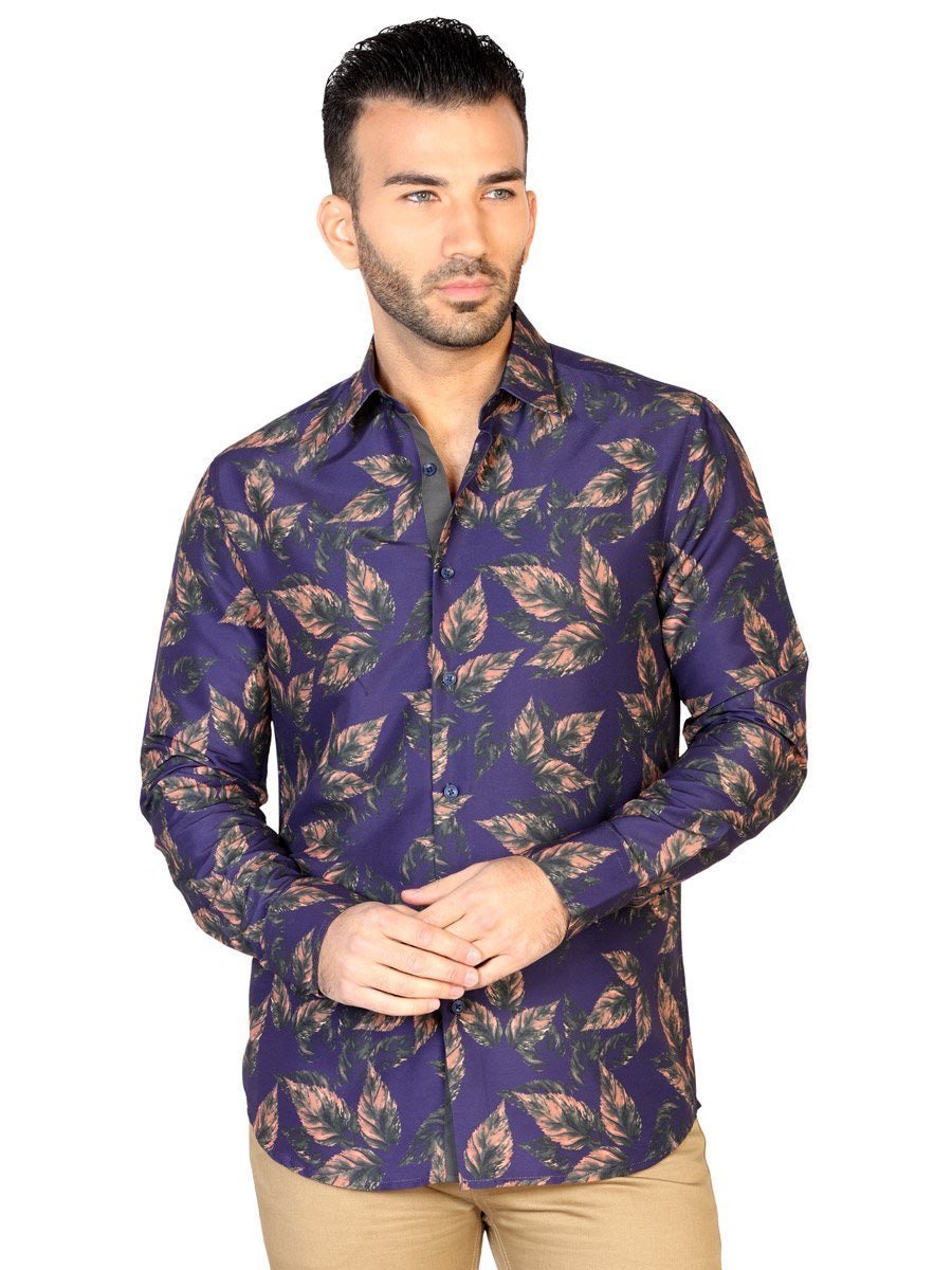 Camisa Casual Manga Larga para Hombre, 100% Modal 'El General' * - ID: 43129 AZUL MARINO - BELLEZA'S - Camisa Casual Manga Larga para Hombre, 100% Modal 'El General' * - ID: 43129 AZUL MARINO - BELLEZA'S - 43129