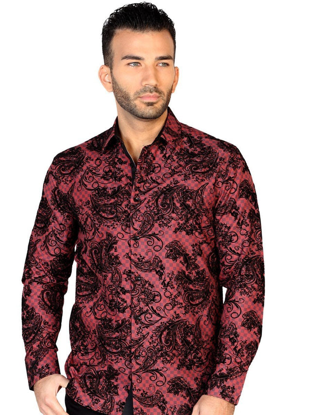 Camisa Casual Manga Larga para Hombre, 100% Modal 'El General' * - ID: 43140 OXIDO/AZUL MARINO - BELLEZA'S - Camisa Casual Manga Larga para Hombre, 100% Modal 'El General' * - ID: 43140 OXIDO/AZUL MARINO - BELLEZA'S - 43140