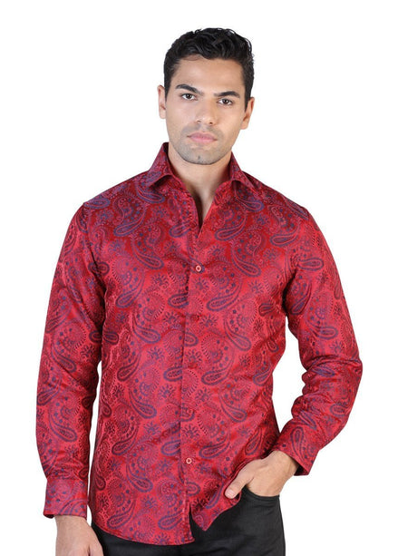 Camisa Casual Manga Larga para Hombre, 100% Polyester 'Centenario' * - ID: 42810 ROJO/NEGRO - BELLEZA'S - Camisa Casual Manga Larga para Hombre, 100% Polyester 'Centenario' * - ID: 42810 ROJO/NEGRO - BELLEZA'S - 42810